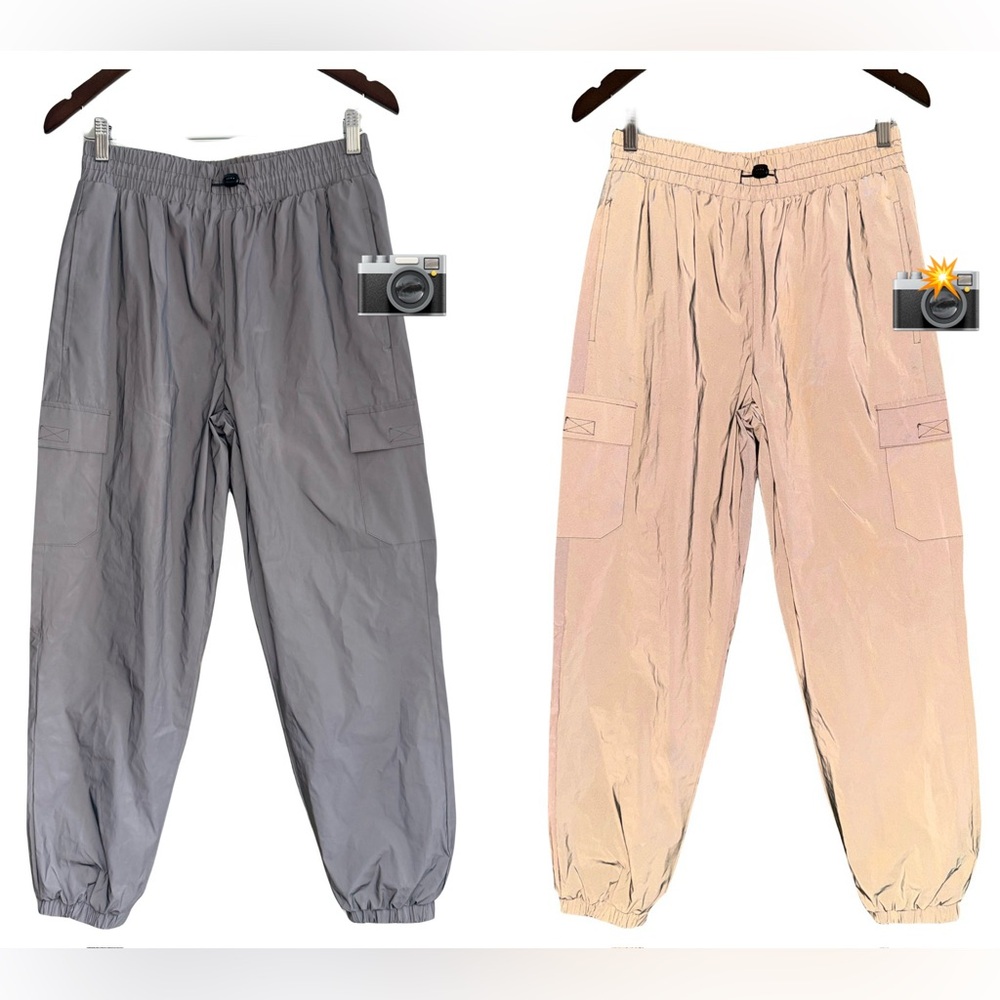 3 for $15 Reflective Cargo Pants Joggers Windbreaker Feel Glow  Streetwear Holo